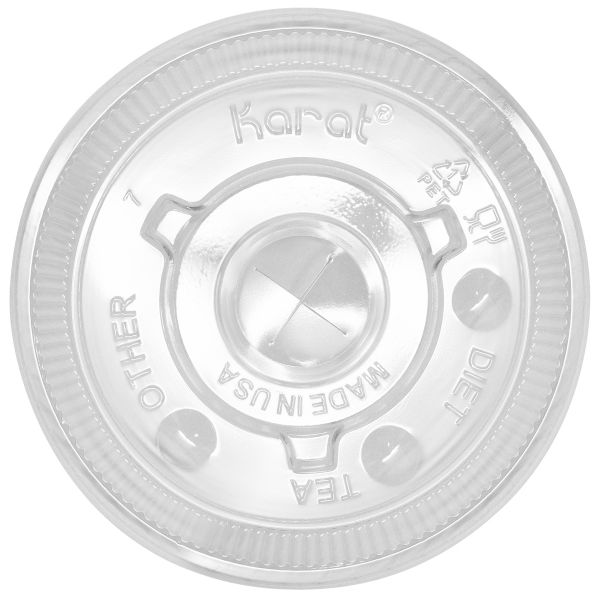Karat® PS Flat Lids for 12-22oz Paper Cold Cups 90mm 1000pcs/case C-KCL90-PS 