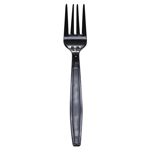 Black 1000/Case Extra Heavy Plastic Fork 