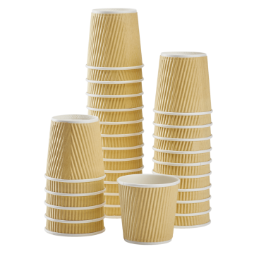 Karat 4oz Ripple Paper Hot Cups - Kraft 62mm) - 1000 ct