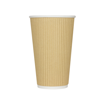 Karat 16oz Ripple Paper Hot Cups - Kraft (90mm) - 500 ct