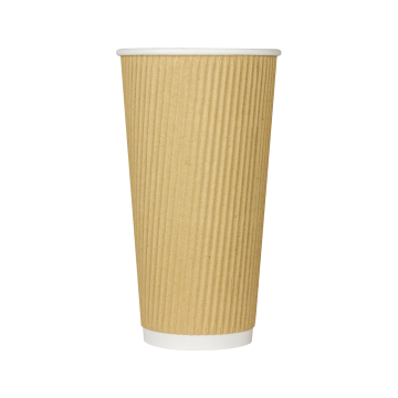 Karat 20oz Ripple Paper Hot Cups - Kraft (90mm) - 500 ct