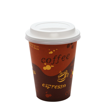  Karat 12oz Generic Paper Hot Cups and White Sipper Dome Lids (90mm) 