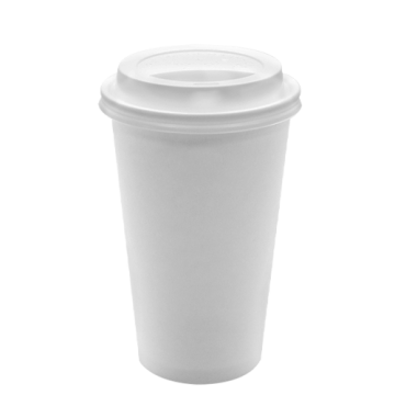  Karat 16oz White Paper Hot Cups and White Sipper Dome Lids (90mm) 