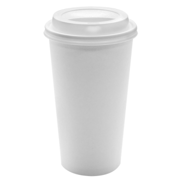  Karat 20oz White Paper Hot Cups and White Sipper Dome Lids (90mm) 