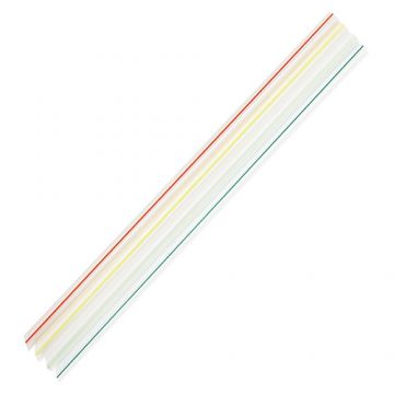 Karat 7.5'' Unwrapped Jumbo Straws (5mm) - Mixed Striped Colors - 8,000 ct