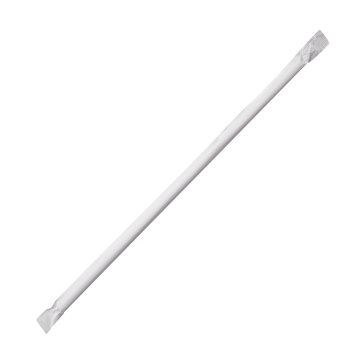 Karat 10.25'' Jumbo Straws (5mm) Paper Wrapped - Clear - 2,000 ct, C9095