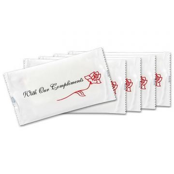 Pre-moistened 10" x 7" Hand Wipes Wet Towels (with Our Compliments) - 1000 ct