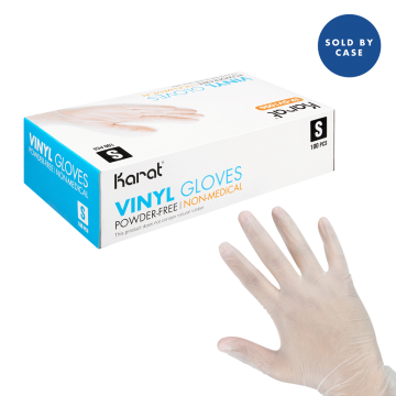 Karat Vinyl Powder-Free Gloves (Clear) - Small - 1,000 ct