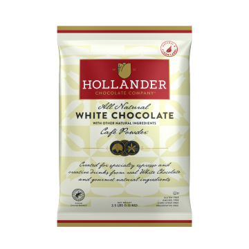 Hollander All Natural White Chocolate Café Powder (2.5 lbs), J-White Chocolate-P