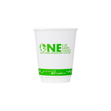 Karat Earth 8 oz. Eco-Friendly Insulated Paper Hot Cups - One Cup, One Earth - 80mm - 500 ct 