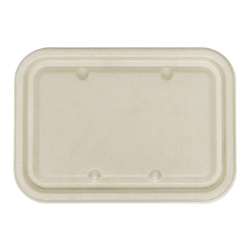 Karat Earth Bagasse Flat Lid for 16-24 oz Bagasse Take Out Container, Rectangular - 500 ct