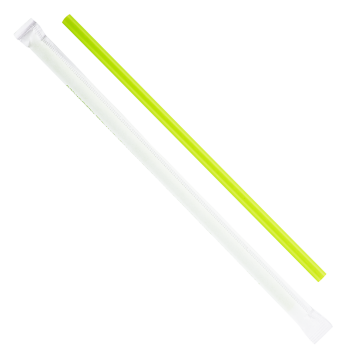 Karat Earth 8.75" Giant PLA Straws (7mm) Paper Wrapped - Green - 2,500 ct