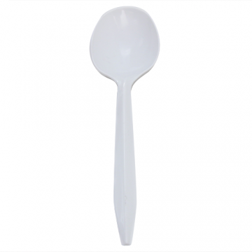 Karat PP Plastic Medium Weight Soup Spoons Bulk Box - White - 1,000 ct