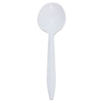 Karat PP Plastic Medium Weight Soup Spoons - White - 1,000 ct