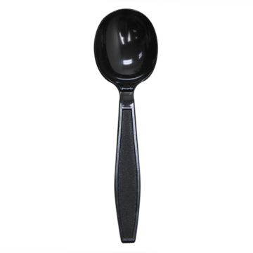 Karat PS Plastic Extra Heavy Weight Soup Spoons - Black - 1,000 ct
