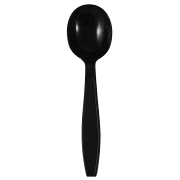 Karat PP Plastic Extra Heavy Weight Soup Spoons - Black - 1,000 ct