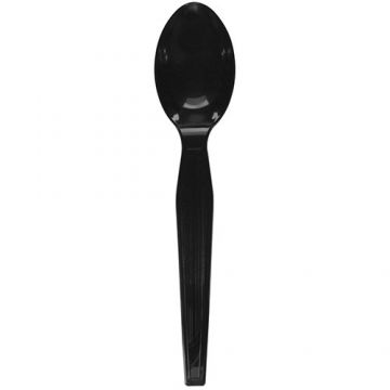 Karat PS Plastic Medium-Heavy Weight Tea Spoons Bulk Box - Black - 1,000 ct