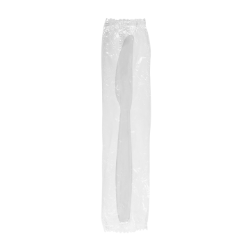 Karat PS Plastic Heavy Weight Knives - White - Wrapped - 1,000 ct