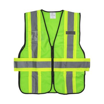 Karat High Visibility Reflective Safety Vest with Zipper Fastening, Green - Large