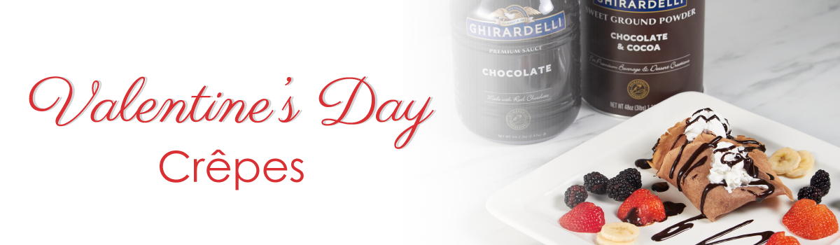 Chocolate Crepes with Heart-Shaped Strawberries… feat. Ghirardelli