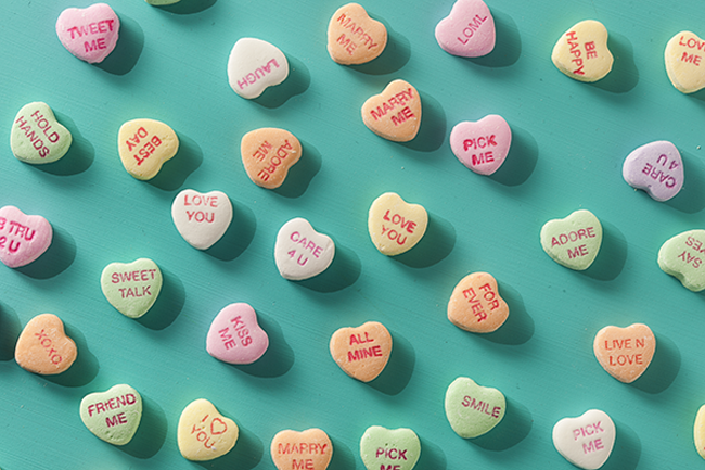 Conversation Hearts are great social media opportunity to strike up a conversation