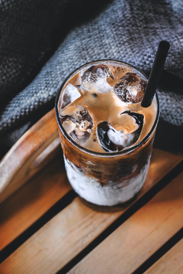 iced chocolate blend beverage in a glass